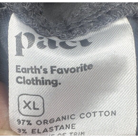 Pact Womens Gray Daily Twill Organic Cotton Elastic Waist Cropped Pants Sz L - Picture 9 of 14